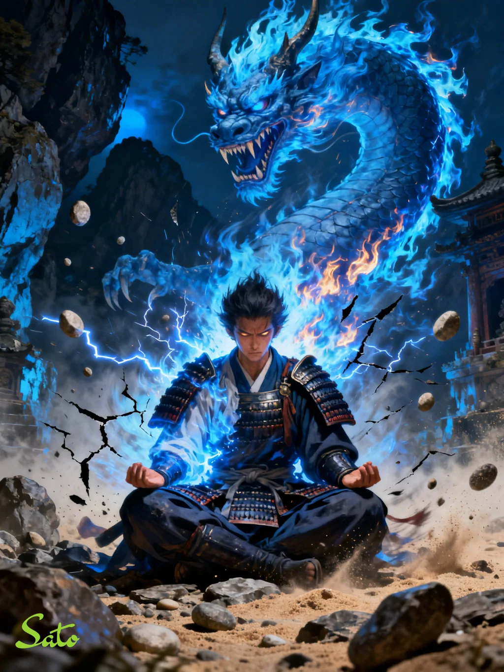 瞑想する夜叉の侍