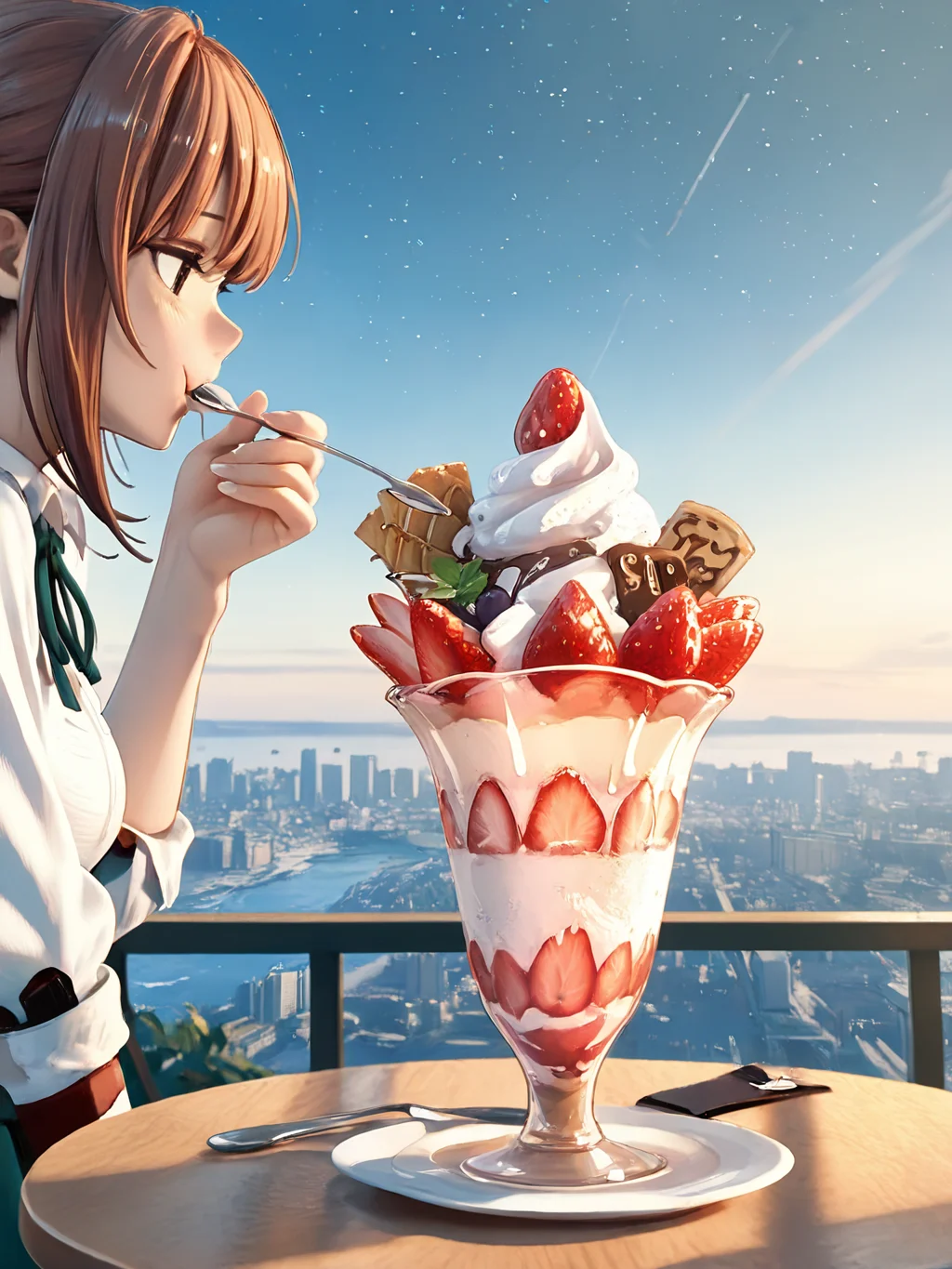 高台カフェのパフェ時間