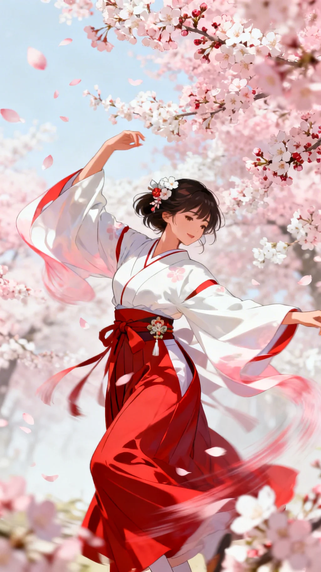 梅花舞う巫女