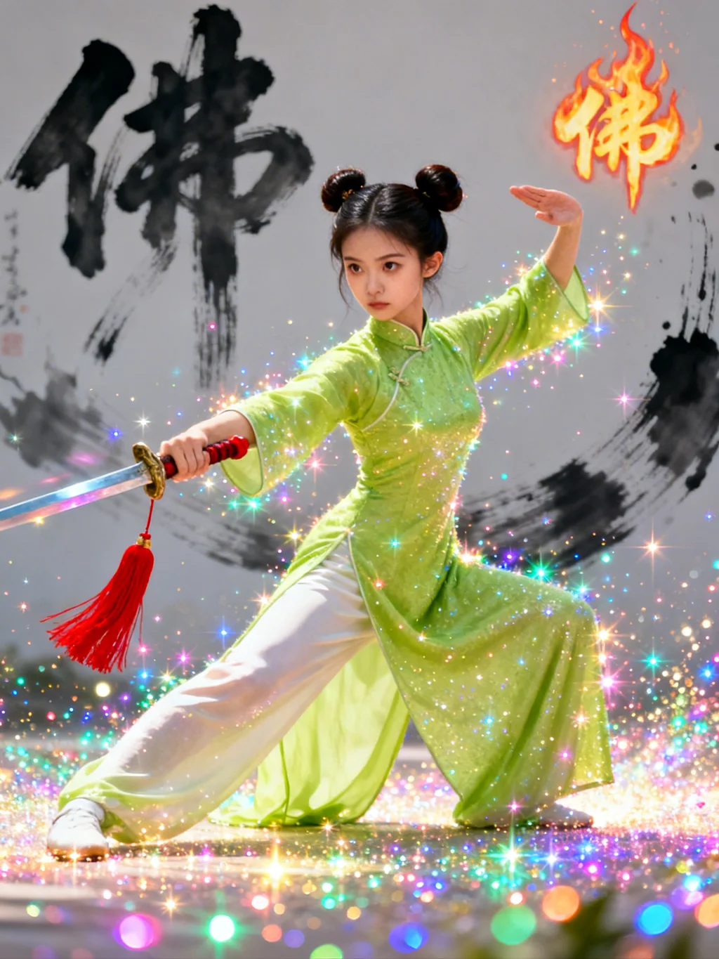 翠緑の太極剣