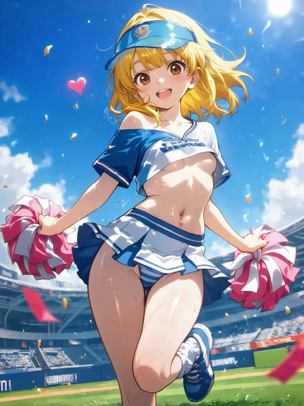 スタジアムで踊るチアガール