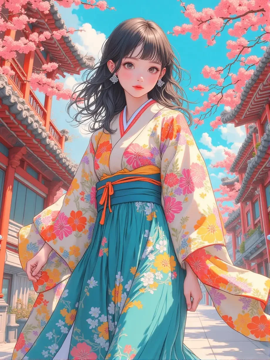 古都の梅花美女
