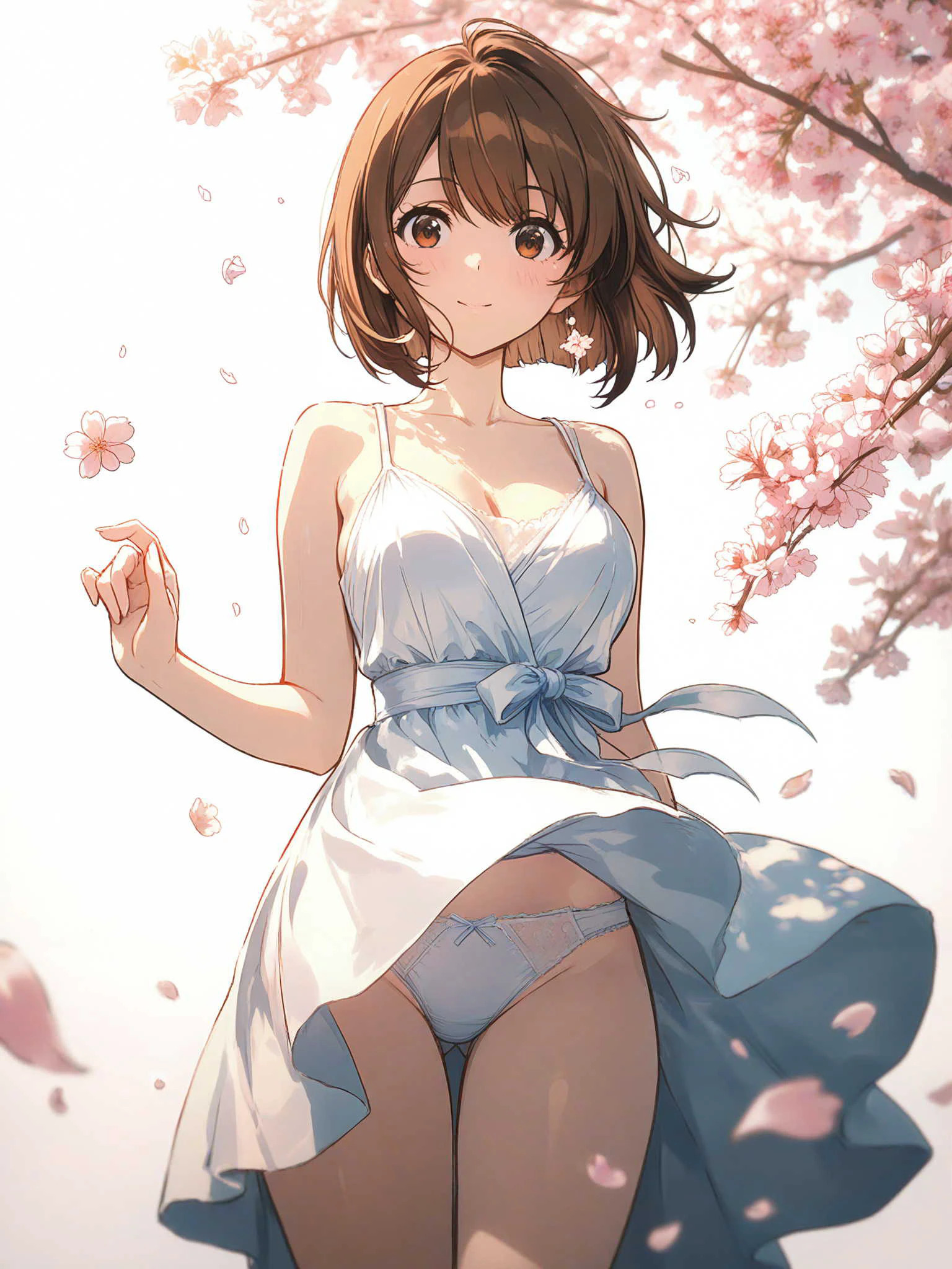 桜舞う春の少女