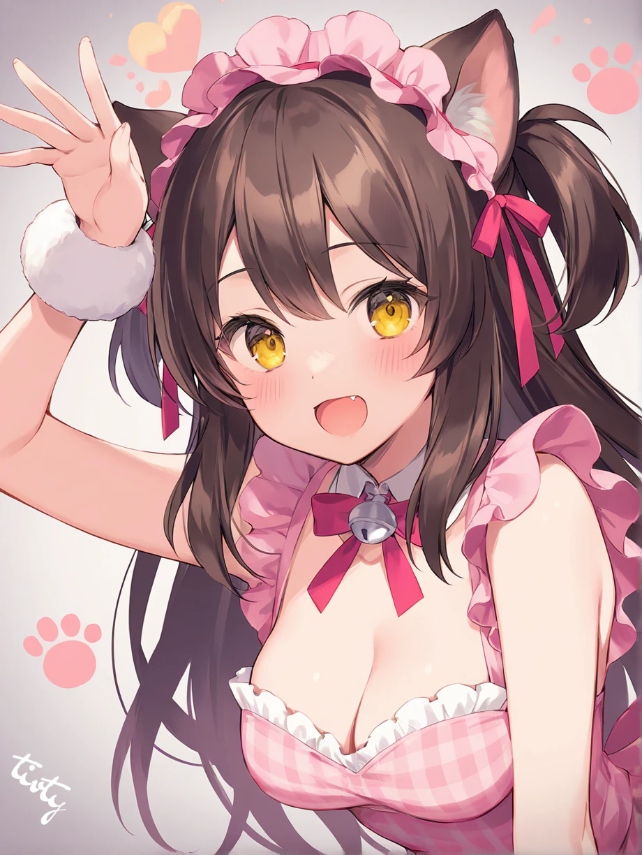 かわいい獣娘のポーズ