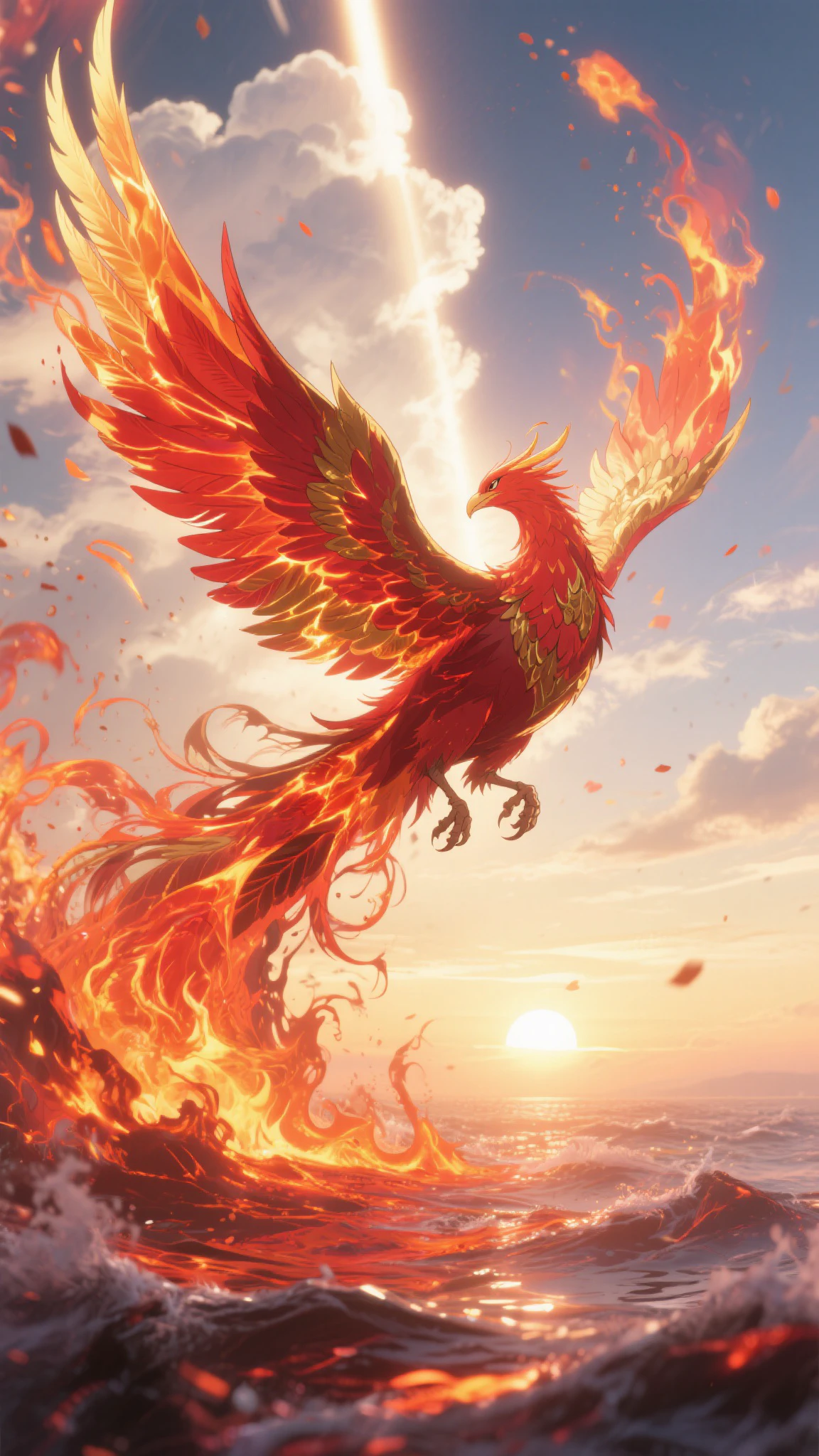 夜明けの炎の鳥