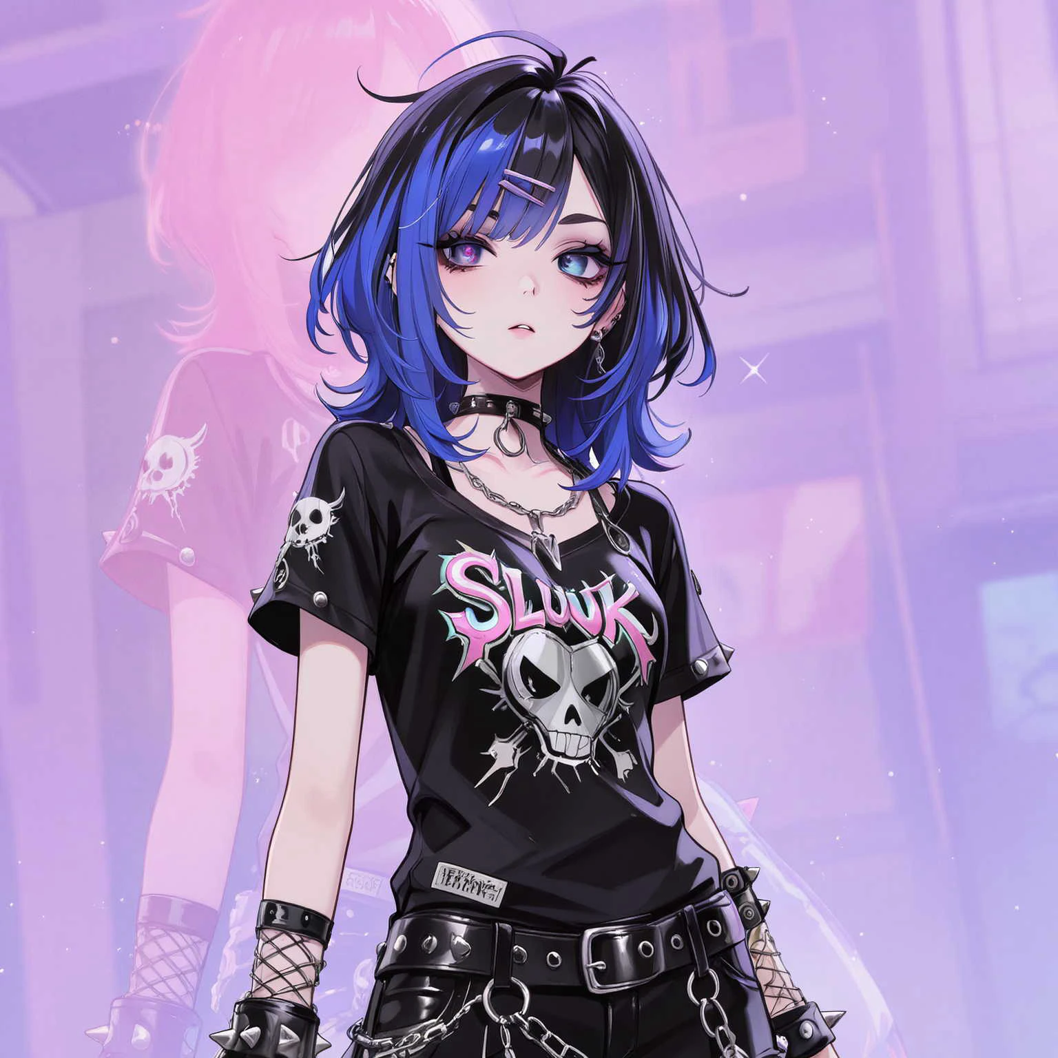 パンクファッションの少女