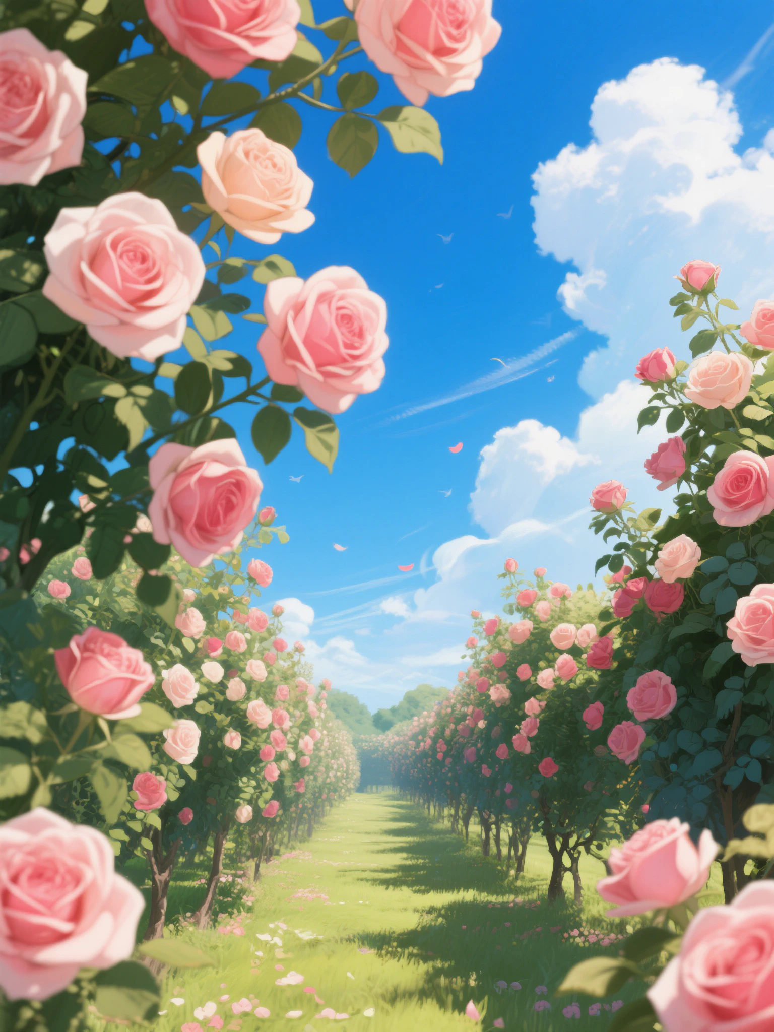 薔薇園の青空