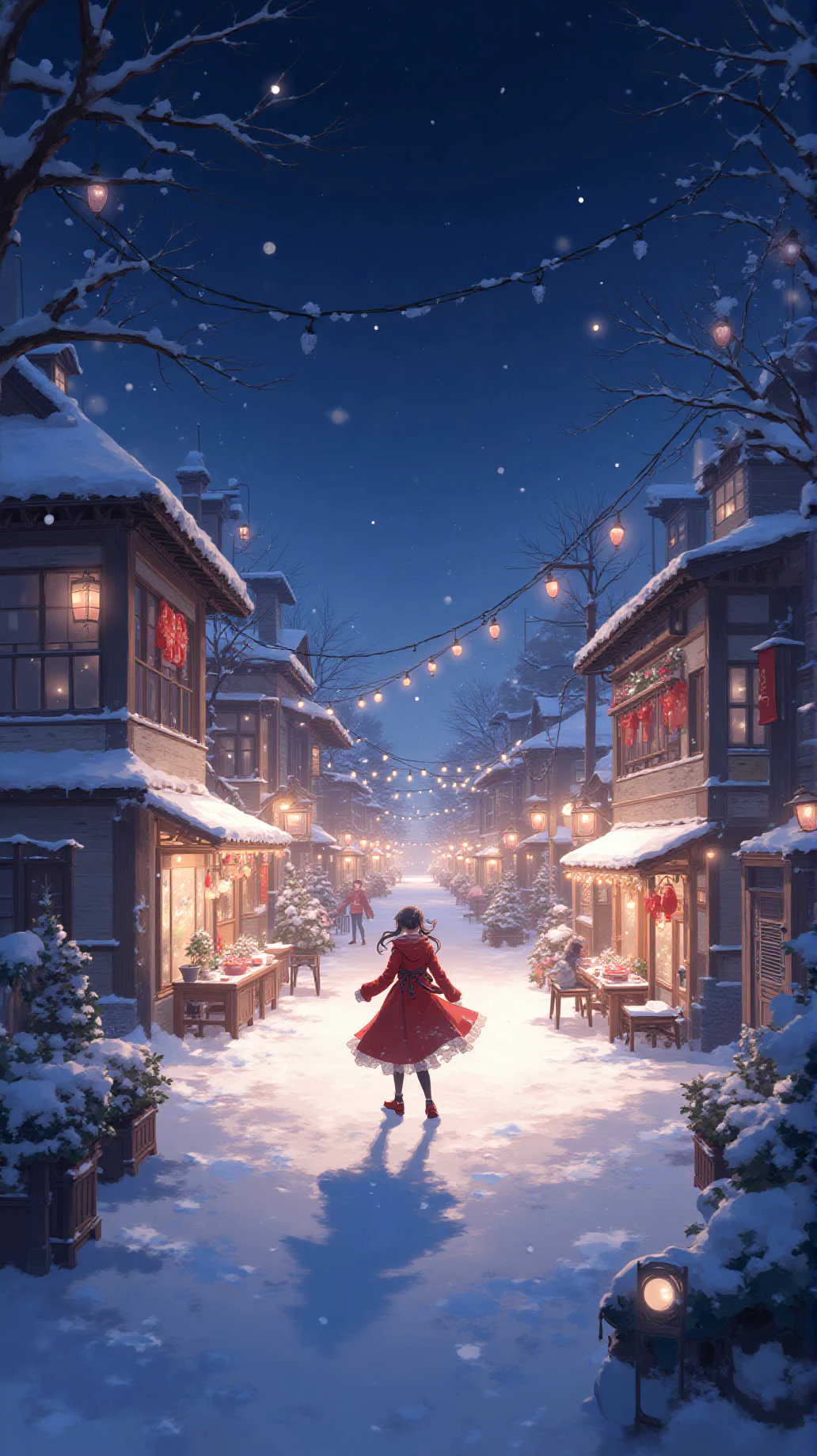 クリスマスの夜の広場