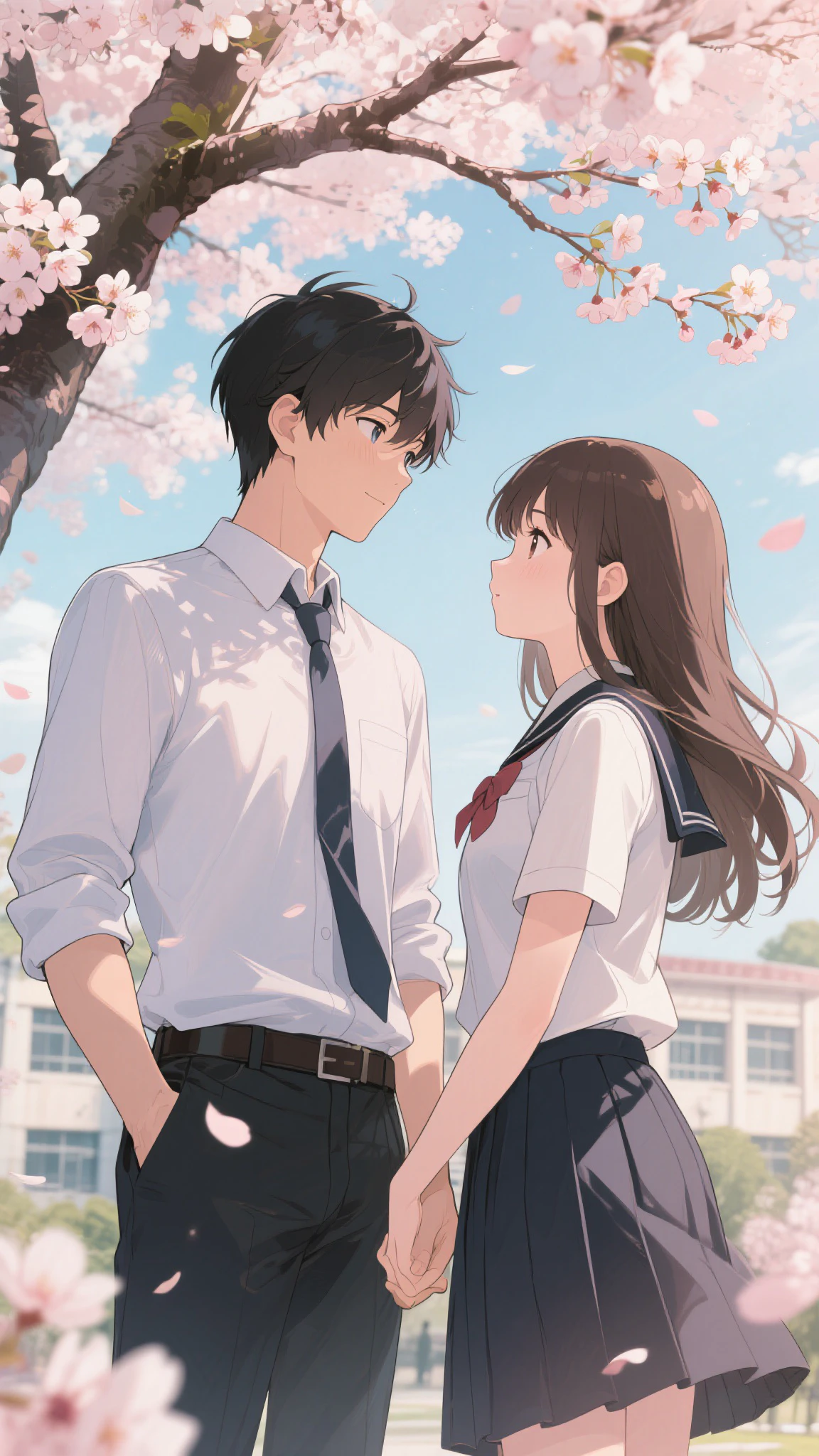 桜の下での再会