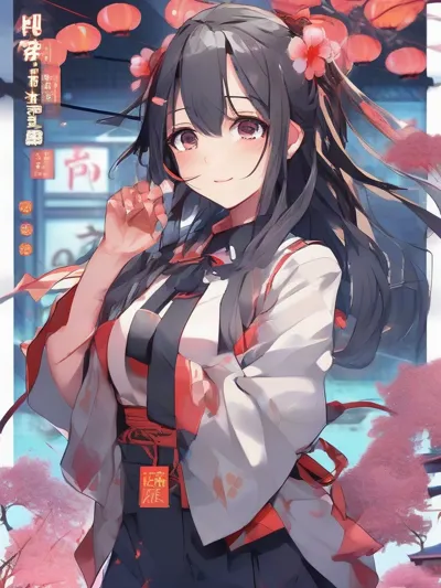 Beautiful girl Japanese 2D anime style, xiaohongshu viral…